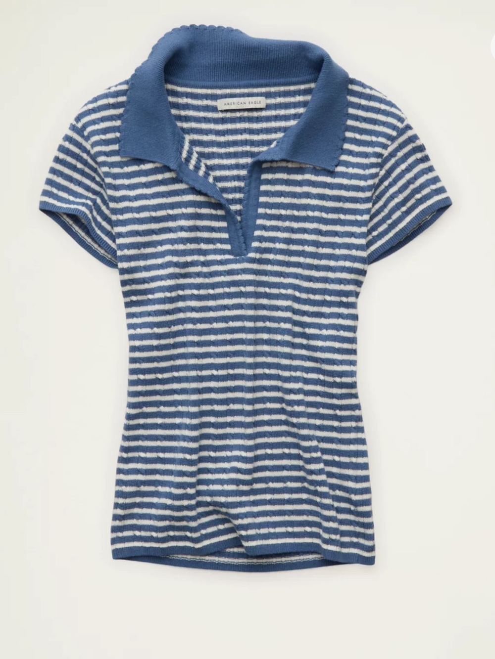 AE V-Neck Cable Knit Sweater Polo - NWT